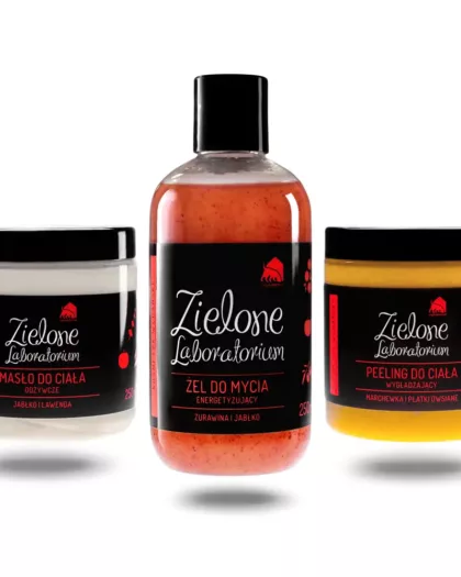 Zestaw Piękne Ciało. Żel do mycia, peeling wygładzający, masło d ciała. Zielone Laboratorium
